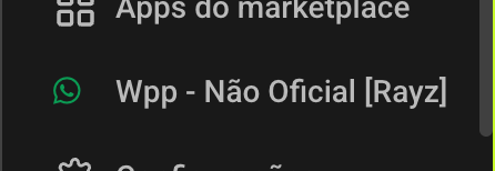 Item Wpp - Não Oficial [Rayz] no menu lateral